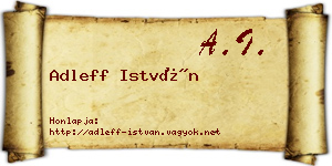 Adleff István névjegykártya